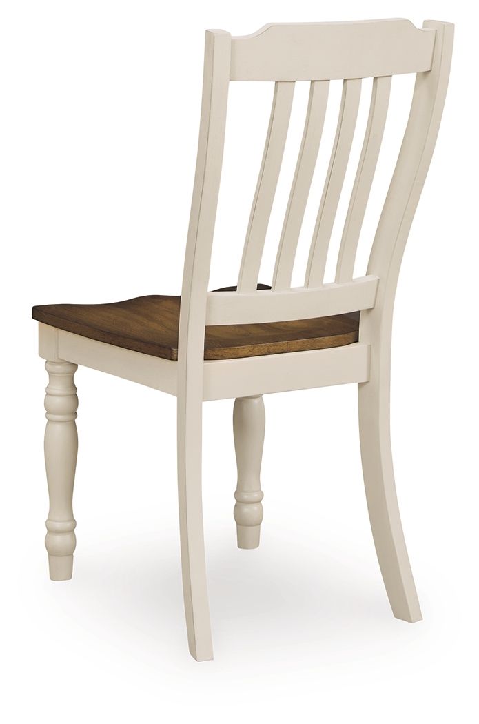 Wirloni - Dining Room Side Chair (Set of 2) - Antique White / Brown - R&R Furniture Gallery (Fountain Valley, CA)