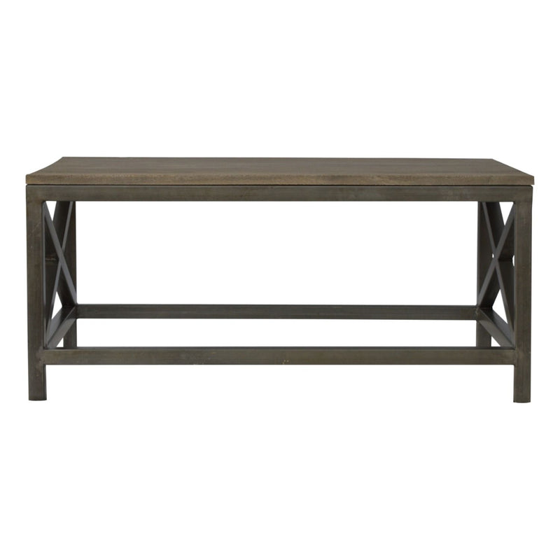Cross Metal Coffee Table - Pewter - R&R Furniture Gallery (Fountain Valley, CA)