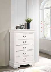 Louis Phillipe accent chest by Glory Furniture, wooden storage cabinet with detailed design and classic finish.