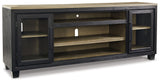 Foyland - XL TV Stand w/Fireplace Option - Black / Brown - R&R Furniture Gallery (Fountain Valley, CA)