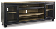 Foyland - XL TV Stand w/Fireplace Option - Black / Brown - R&R Furniture Gallery (Fountain Valley, CA)
