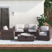 Wicker Seating Group Set With Table And Cushions - R&R Furniture Gallery (Fountain Valley, CA)