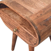 Circular Bedside Table With Open Slot - Caramel - R&R Furniture Gallery (Fountain Valley, CA)