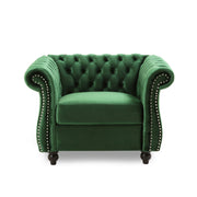 Nexuson - Upholstered Chesterfield Chair With Deep Tufted And Nailhead Trim - R&R Furniture Gallery (Fountain Valley, CA)