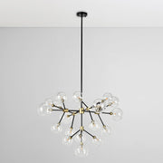 Black and gold Phoenix chandelier by Classic Home featuring elegant design with multiple light fixtures and ornate detailing.