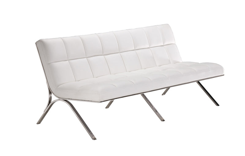 Antimony Mid-Century White Leatherette Sofa Set — view 2