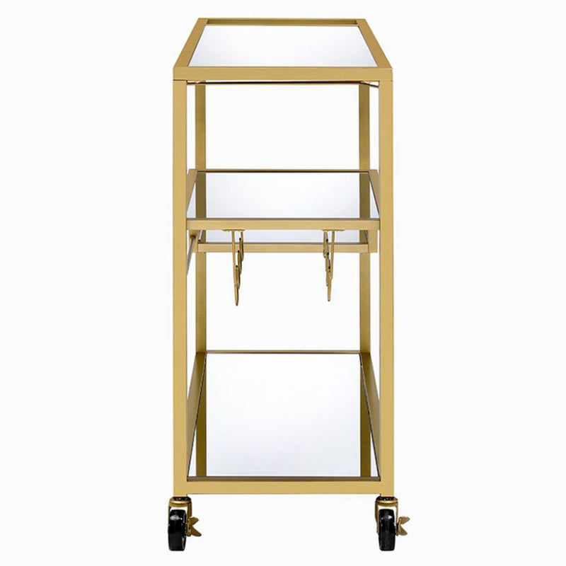 Adamsen - Serving Cart - Mirrored & Champagne - R&R Furniture Gallery (Fountain Valley, CA)