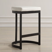 Uttermost Ivanna counter stool with a wooden seat and metal frame, designed for 24-27 inch counter height.