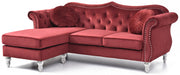 Glory Furniture Hollywood stationary sofa chaise sectionals with plush cushions and modern design, perfect for living room comfort.