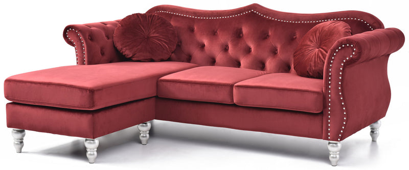Glory Furniture Hollywood stationary sofa chaise sectionals with plush cushions and modern design, perfect for living room comfort.