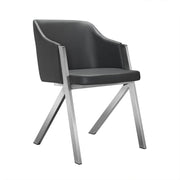 Darcy - Modern Grey Leatherette Dining Chair (Set of 2) — view 3