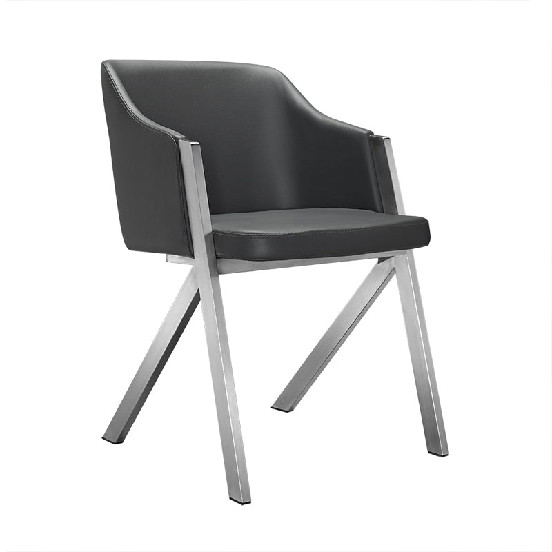 Darcy - Modern Grey Leatherette Dining Chair (Set of 2) — view 3