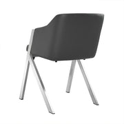 Darcy - Modern Grey Leatherette Dining Chair (Set of 2) — view 2