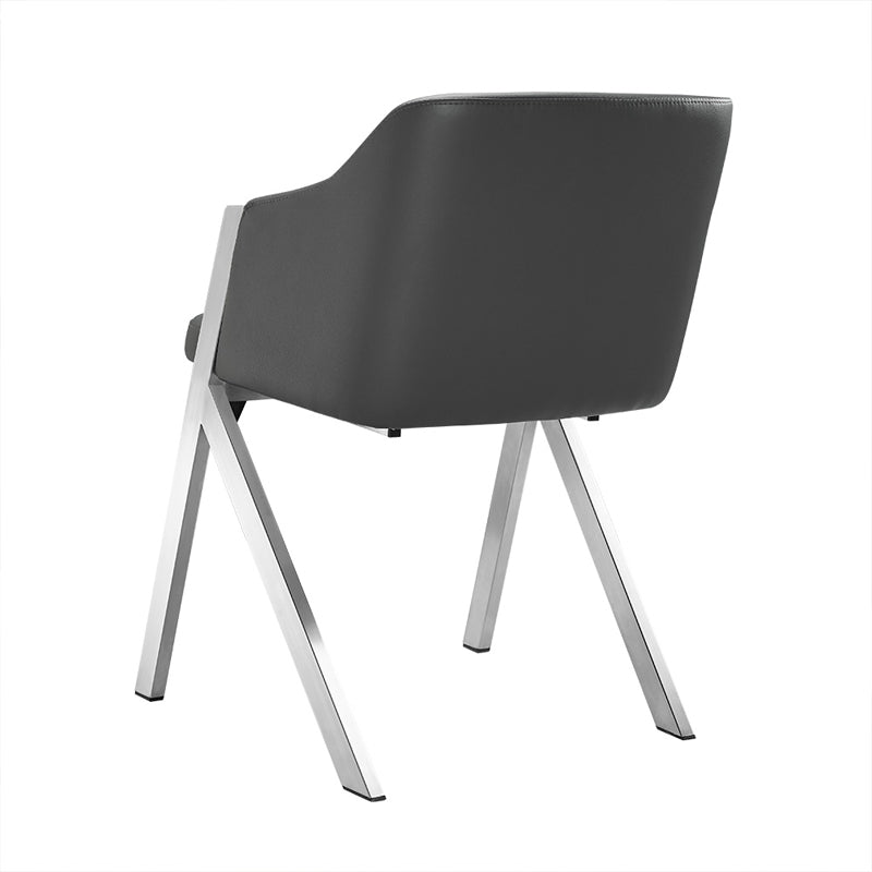 Darcy - Modern Grey Leatherette Dining Chair (Set of 2) — view 2