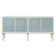 Ansaldo - Console Cabinet - Pearl White & Silver Shimmer - R&R Furniture Gallery (Fountain Valley, CA)