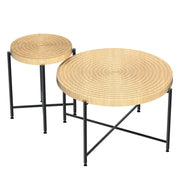 Coffee And End Table Set Waterproof Cover, Distressed Cylindrical Design, Legs Classic Rustic Charm (Set of 2) - R&R Furniture Gallery (Fountain Valley, CA)