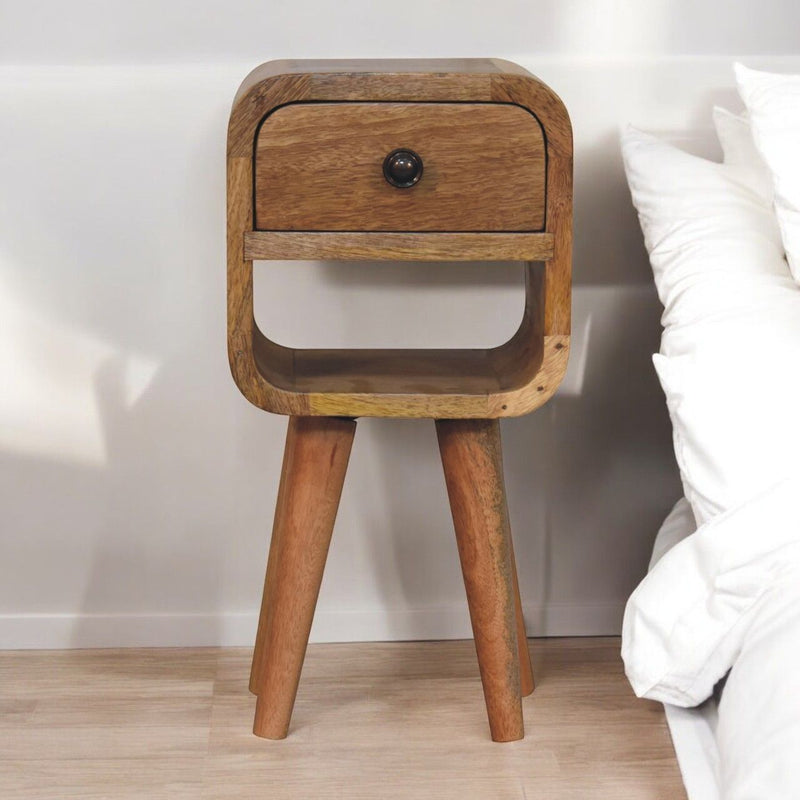 Mini California Curved Nightstand Wth Lower Slot - R&R Furniture Gallery (Fountain Valley, CA)