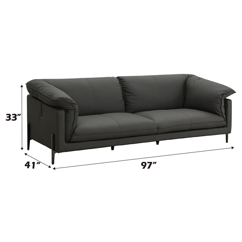 Tadi - Sofa - Black Top Grain Leather - R&R Furniture Gallery (Fountain Valley, CA)