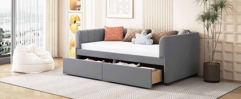 Upholstered Daybed With Ergonomic Design Backrest - R&R Furniture Gallery (Fountain Valley, CA)