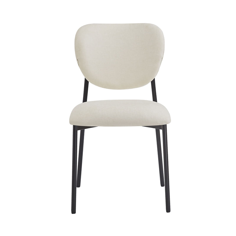 Modern Upholstered Dining Chairs With Metal Legs (Set of 2) - Beige - R&R Furniture Gallery (Fountain Valley, CA)