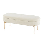 Lumi Source Chloe contemporary glam storage bench with tufted upholstery and sleek design, perfect for modern living spaces.