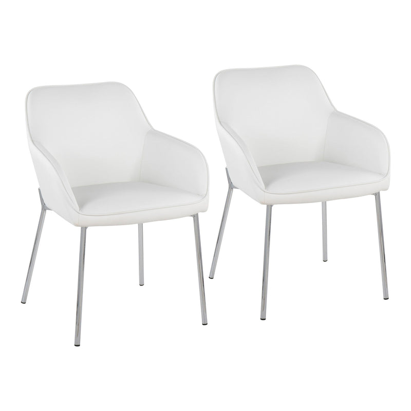 Set of two Lumi Source Daniella contemporary modern dining chairs with sleek design and neutral upholstery.