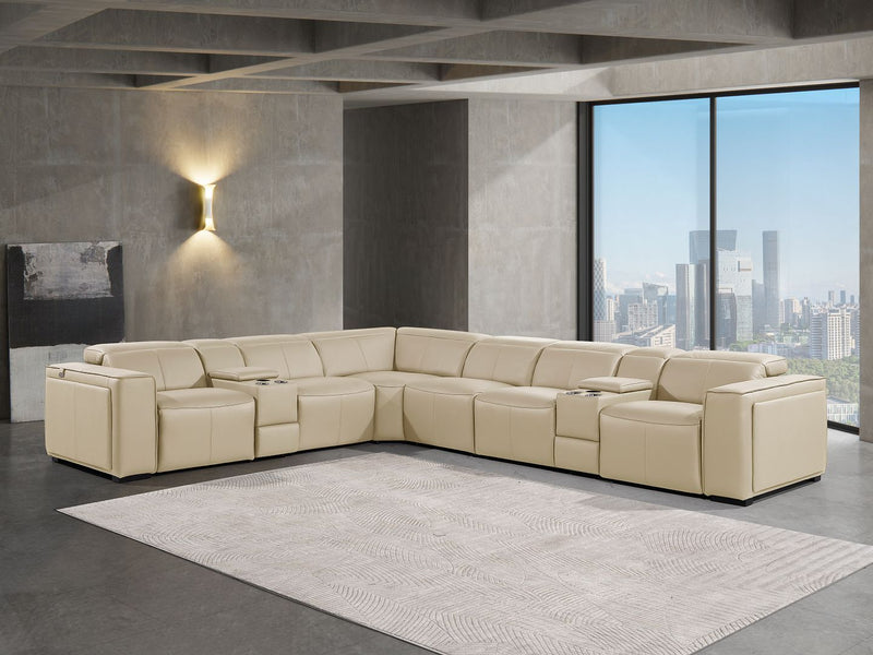 1224 - 8-Piece L-Shaped Sectional Sofa In With 3 Power Recliners & Power Headrests - R&R Furniture Gallery (Fountain Valley, CA)