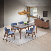 Bevis - Server - Green Fabric & Walnut - R&R Furniture Gallery (Fountain Valley, CA)