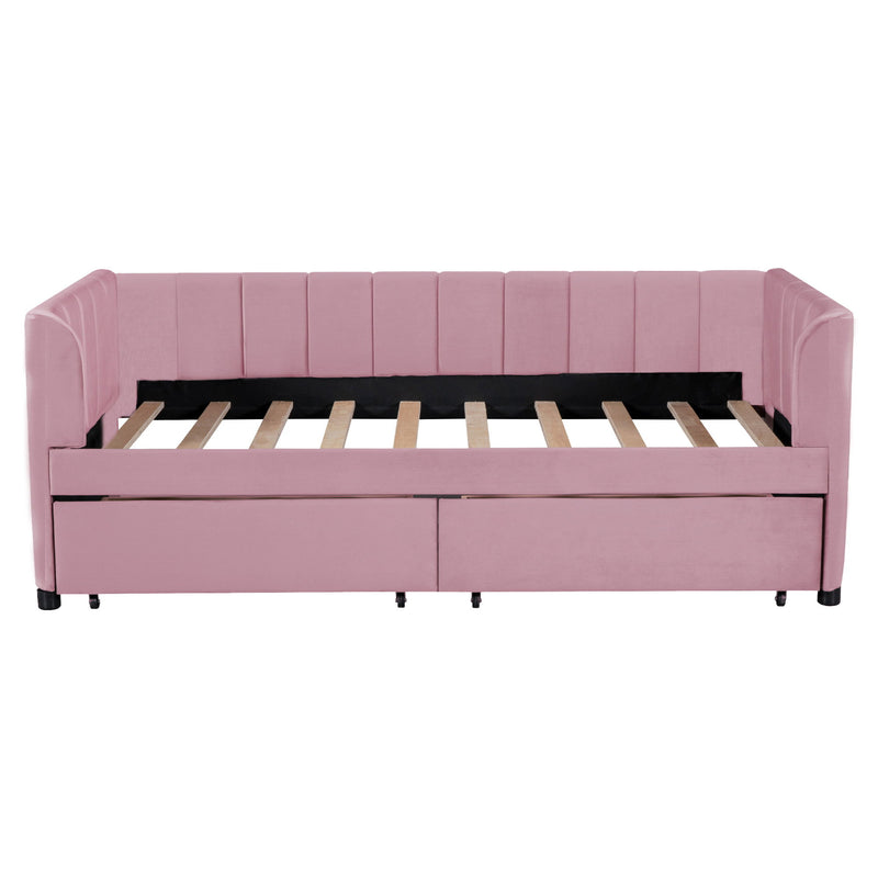 Upholstered Daybed With Ergonomic Design Backrest - R&R Furniture Gallery (Fountain Valley, CA)