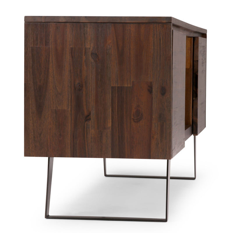 Lowry - TV Media Stand - Distressed Charcoal Brown - R&R Furniture Gallery (Fountain Valley, CA)