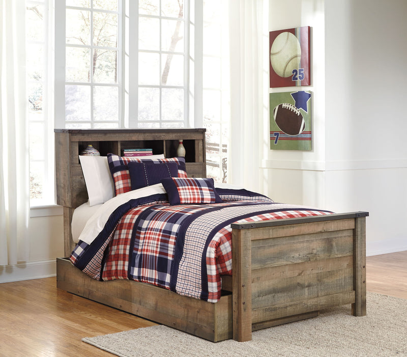 Trinell - Twin Bookcase Bed With 1 Large Storage Drawer - Brown - R&R Furniture Gallery (Fountain Valley, CA)