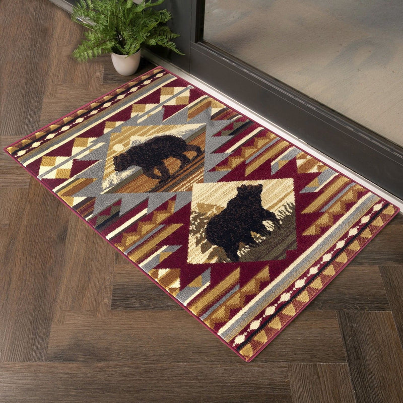 Nature's Nest - 5'3" X 7'3" Lodge Area Rug Polypropylene - Multi, Red - R&R Furniture Gallery (Fountain Valley, CA)