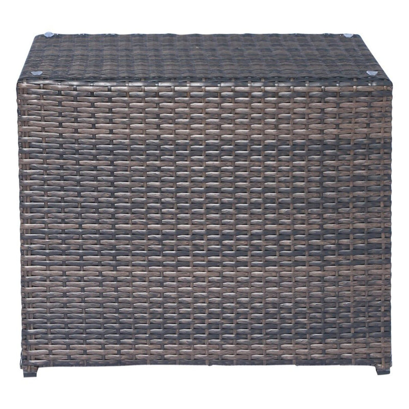 Stylish LSI Patio Furniture coffee table with a modern design, featuring a sleek wooden top and sturdy metal legs.
