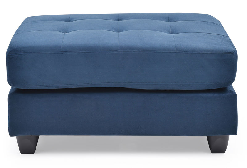 Contemporary upholstered ottoman by Glory Furniture with plush fabric and modern design, ideal for living room decor.