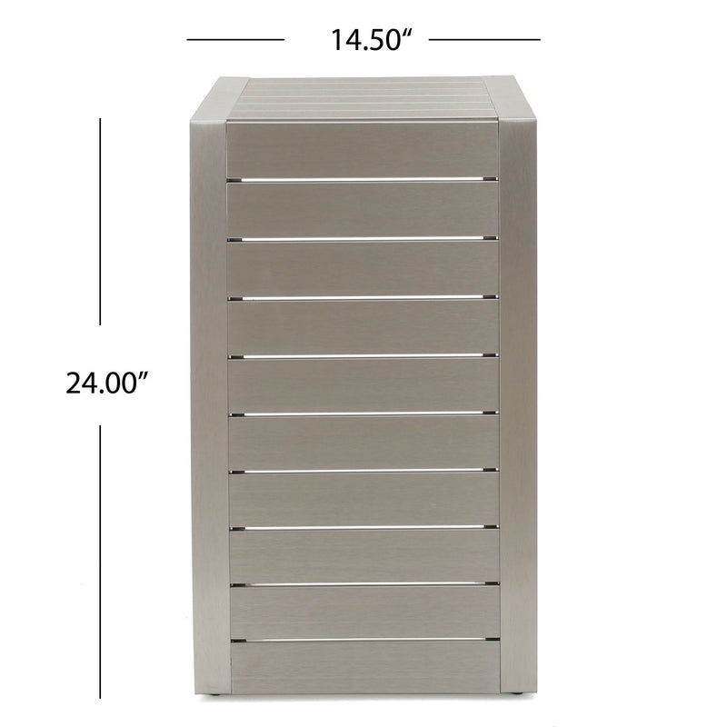 Aluminum Outdoor C - Shaped Side Table For Patio - R&R Furniture Gallery (Fountain Valley, CA)