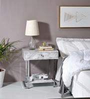 Wither - Accent Table - White Printed Faux Marble & Chrome - R&R Furniture Gallery (Fountain Valley, CA)