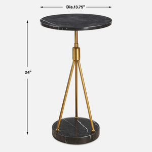 Rosston - Marble Accent Table - Black