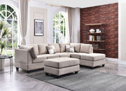 Glory Furniture Malone Comfort Sectional sofa with plush cushions and neutral fabric upholstery in a modern stationary sectional design.