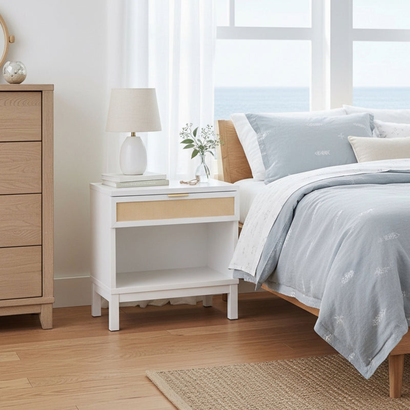 Blake - 1 Drawer Nightstand - White - R&R Furniture Gallery (Fountain Valley, CA)