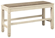 Bolanburg - DBL Counter UPH Bench  - Beige - R&R Furniture Gallery (Fountain Valley, CA)