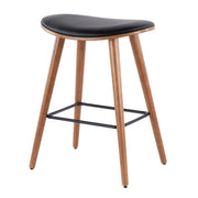 Pair of Lumi Source contemporary saddle counter stools in a modern design, set of two with sleek, stylish seats for kitchen or bar area.