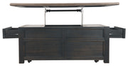 Tyler Creek - Lift Top Cocktail Table - Grayish Brown / Black - R&R Furniture Gallery (Fountain Valley, CA)