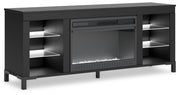 Cayberry - TV Stand With Fireplace - Black - R&R Furniture Gallery (Fountain Valley, CA)