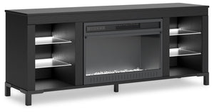 Cayberry - TV Stand With Fireplace - Black - R&R Furniture Gallery (Fountain Valley, CA)