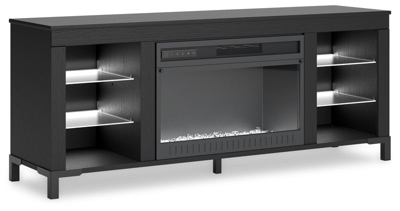 Cayberry - TV Stand With Fireplace - Black - R&R Furniture Gallery (Fountain Valley, CA)