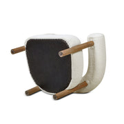 Fuji - Mid Century Modern Barrel Accent Arm Chair - Ivory White - R&R Furniture Gallery (Fountain Valley, CA)