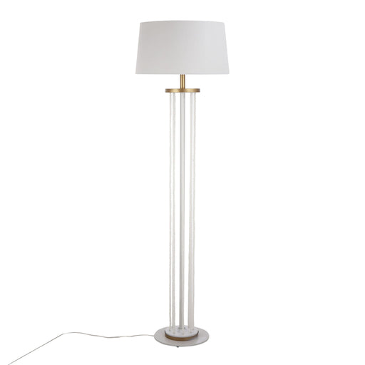 Lumi Source Rope Contemporary Floor Lamp with natural and white finish, featuring a woven rope design and tall standing structure.