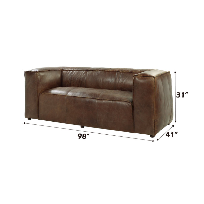 Brancaster - Sofa - Retro Brown Top Grain Leather - R&R Furniture Gallery (Fountain Valley, CA)