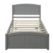 DreamHaus platform bed with matching headboard and footboard, featuring wood slat support for a modern bedroom look.