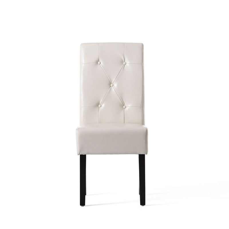 Carter - 5 Tuft Dining Chair With Button Tufted Backrest And Espresso Legs - Ivory - R&R Furniture Gallery (Fountain Valley, CA)